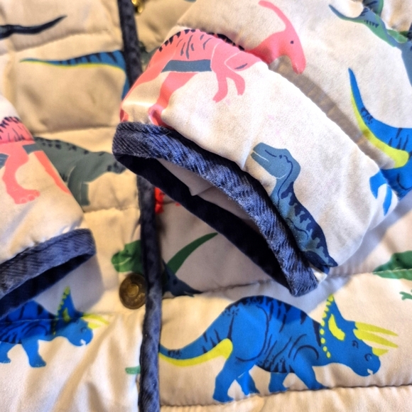 Baby Boden size 2-3 years Dinosaur sherpa lined jacket, play condition - Picture 3 of 7